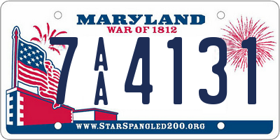 MD license plate 7AA4131