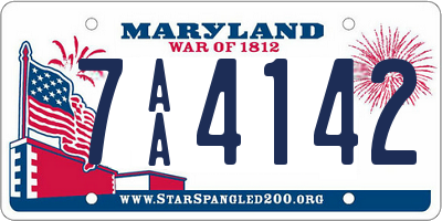 MD license plate 7AA4142