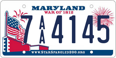 MD license plate 7AA4145