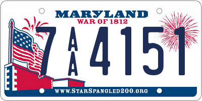 MD license plate 7AA4151