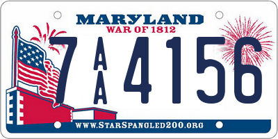 MD license plate 7AA4156