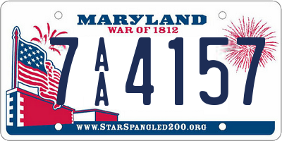 MD license plate 7AA4157