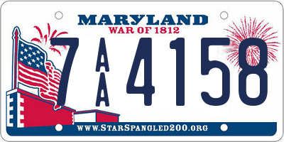 MD license plate 7AA4158