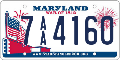 MD license plate 7AA4160