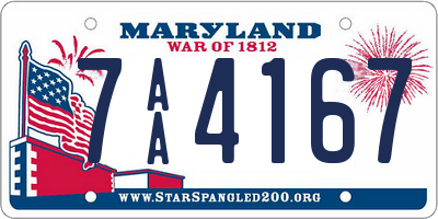 MD license plate 7AA4167