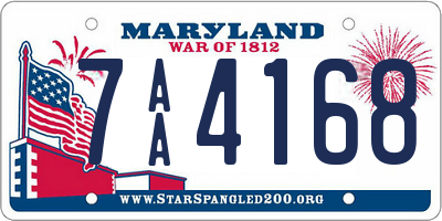 MD license plate 7AA4168