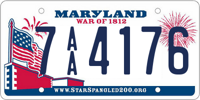 MD license plate 7AA4176