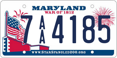 MD license plate 7AA4185