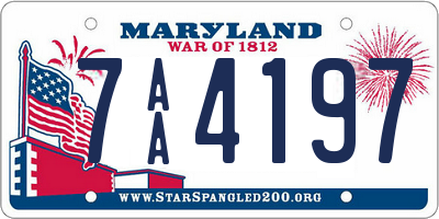 MD license plate 7AA4197