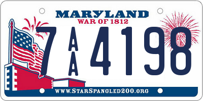 MD license plate 7AA4198
