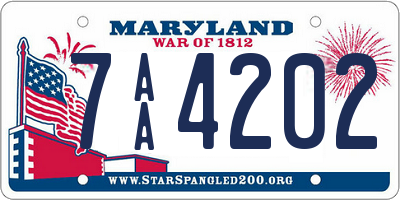 MD license plate 7AA4202
