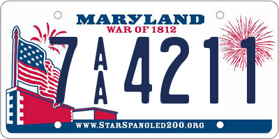 MD license plate 7AA4211