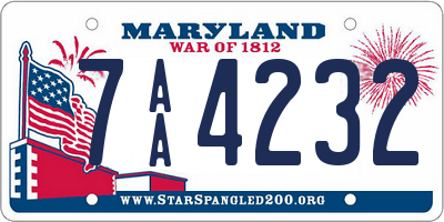 MD license plate 7AA4232