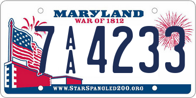 MD license plate 7AA4233