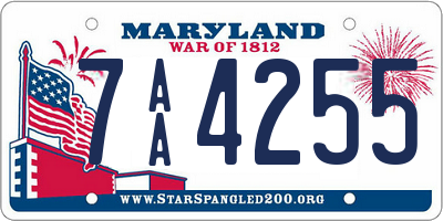 MD license plate 7AA4255