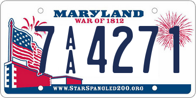 MD license plate 7AA4271