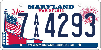 MD license plate 7AA4293