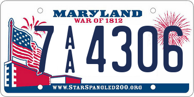 MD license plate 7AA4306