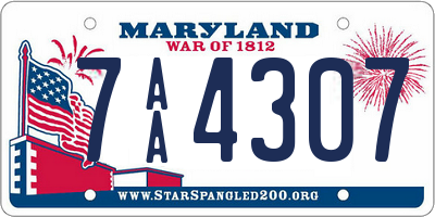 MD license plate 7AA4307