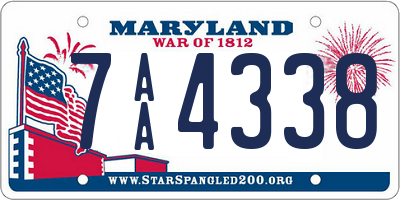 MD license plate 7AA4338