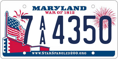 MD license plate 7AA4350