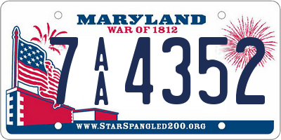 MD license plate 7AA4352