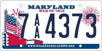 MD license plate 7AA4373