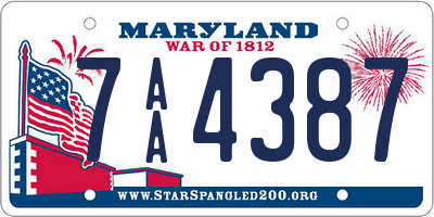 MD license plate 7AA4387