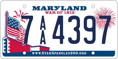 MD license plate 7AA4397