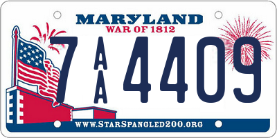 MD license plate 7AA4409