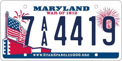 MD license plate 7AA4419