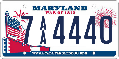 MD license plate 7AA4440