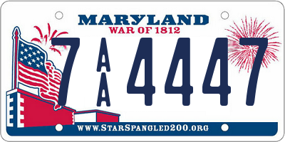 MD license plate 7AA4447
