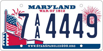 MD license plate 7AA4449