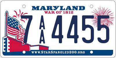 MD license plate 7AA4455