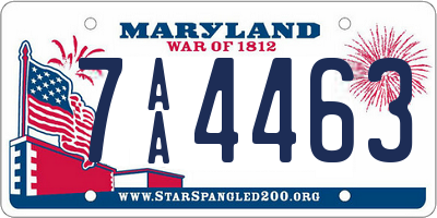 MD license plate 7AA4463