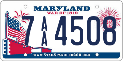 MD license plate 7AA4508