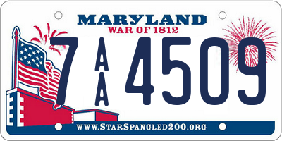 MD license plate 7AA4509