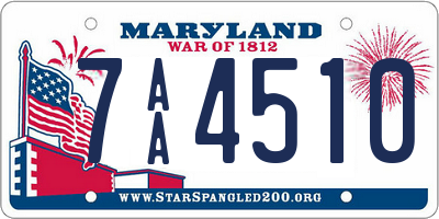 MD license plate 7AA4510