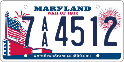 MD license plate 7AA4512