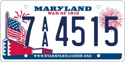 MD license plate 7AA4515