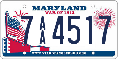 MD license plate 7AA4517