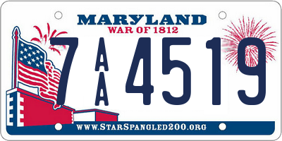 MD license plate 7AA4519