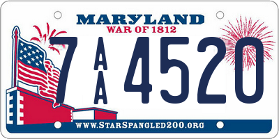 MD license plate 7AA4520