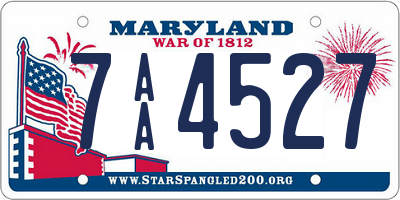 MD license plate 7AA4527