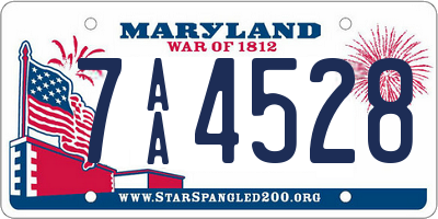 MD license plate 7AA4528