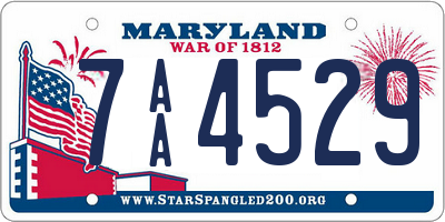 MD license plate 7AA4529