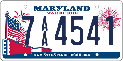 MD license plate 7AA4541