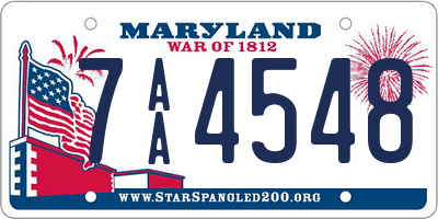 MD license plate 7AA4548