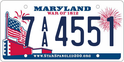 MD license plate 7AA4551